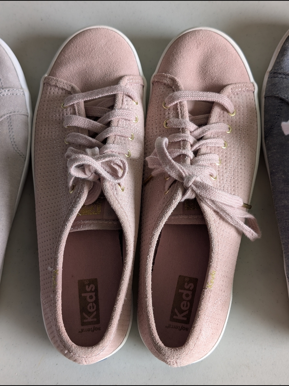 Keds Women's Blush Pink Suede Lace-Up Sneakers